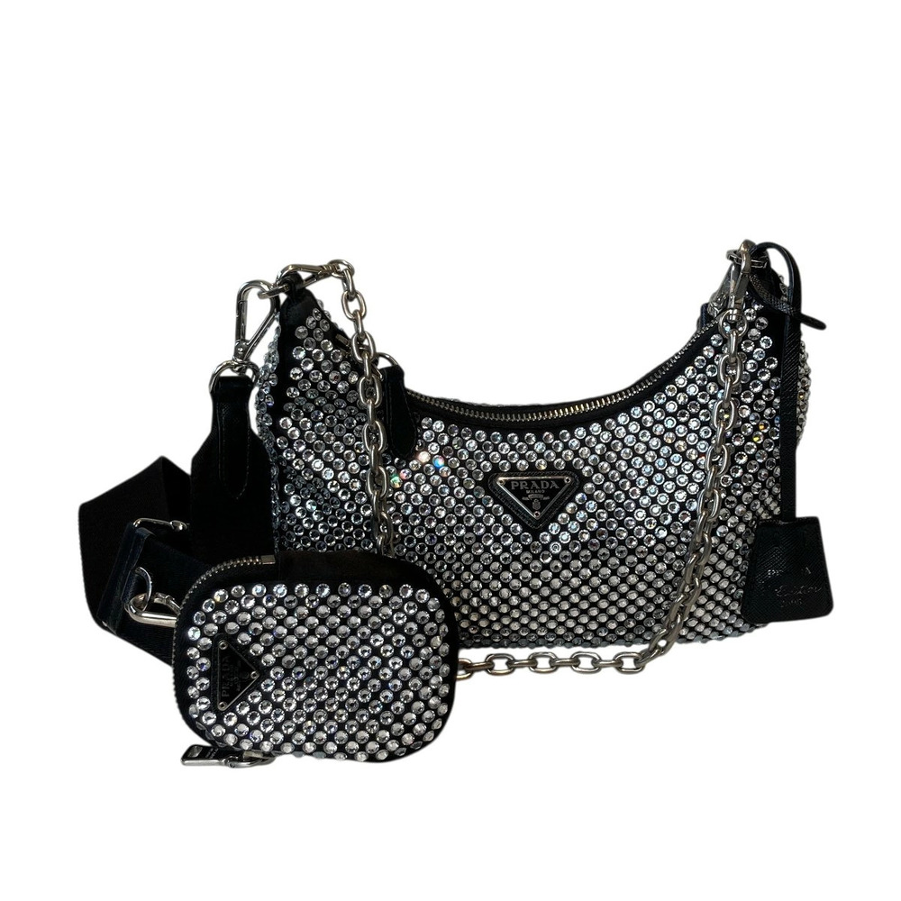 Prada e Edition Crystal Shoulder Bag Silver